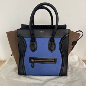 CELINE MINI LUGGAGE 3 COLOR LEATHER HANDBAG